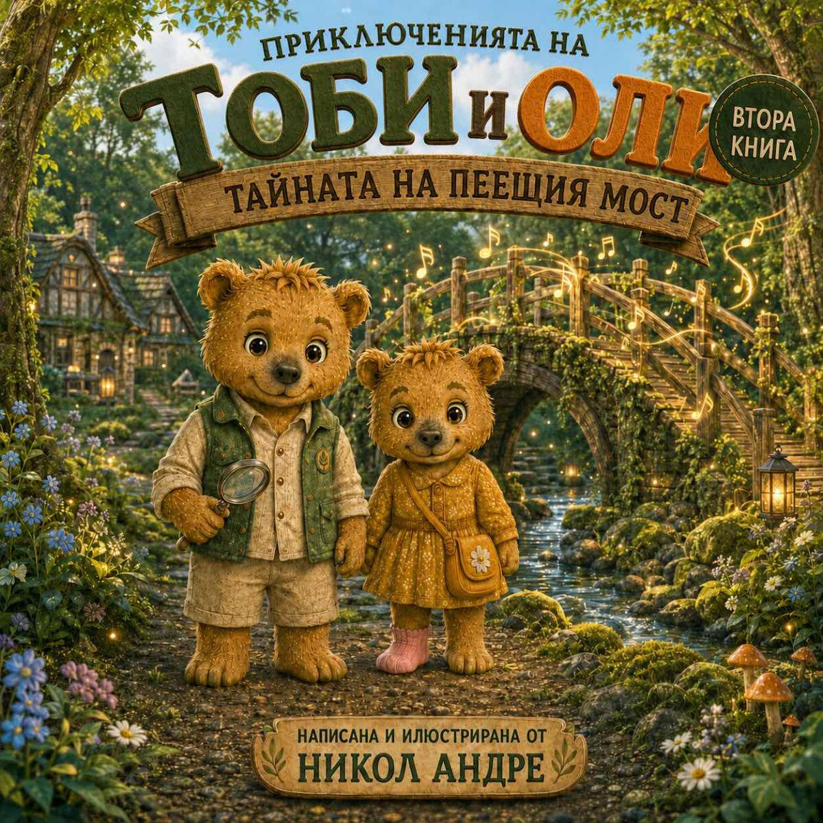 Корица на втора книга: „Тоби и Оли: Тайната на пеещия мост"