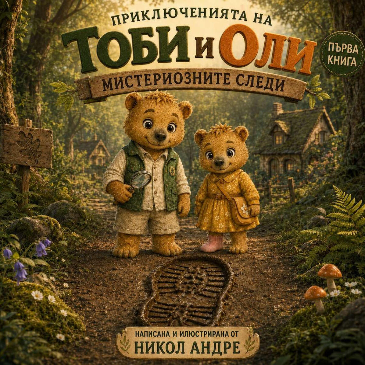 Корица на детската книга „Тоби и Оли: Мистериозните следи"